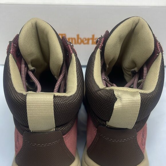 TIMBERLAND WOMEN'S WHITE LEDGE MID LC WATERPROOF BOOT HK MD RED SUEDE A2KNT-ET0 - Picture 3 of 8